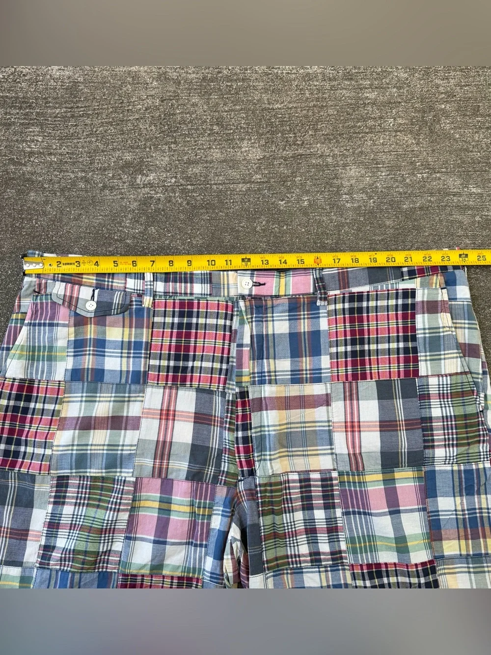 Polo Ralph Lauren Madras Plaid Patchwork Chino Shorts Size 48B Classic Fit NWT